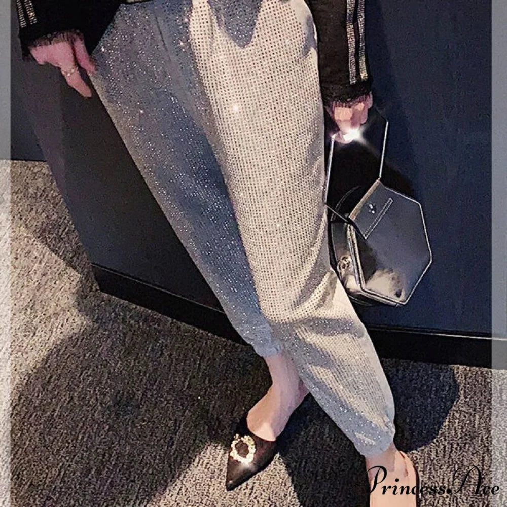 Casual Loose 5XL Shiny Fashion Loose Pants