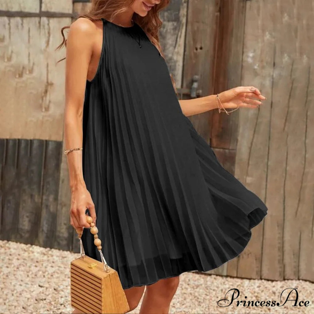 Casual Loose O Neck Mini Dress