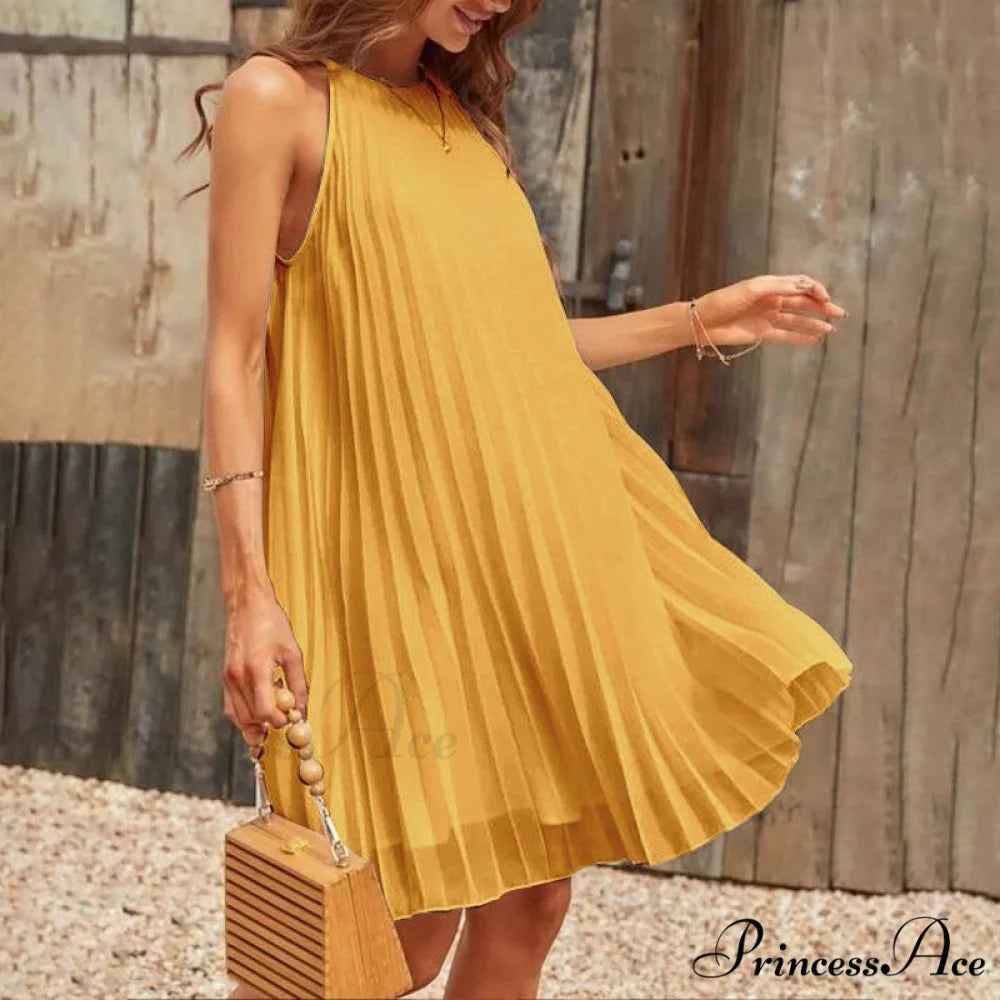 Casual Loose O Neck Mini Dress