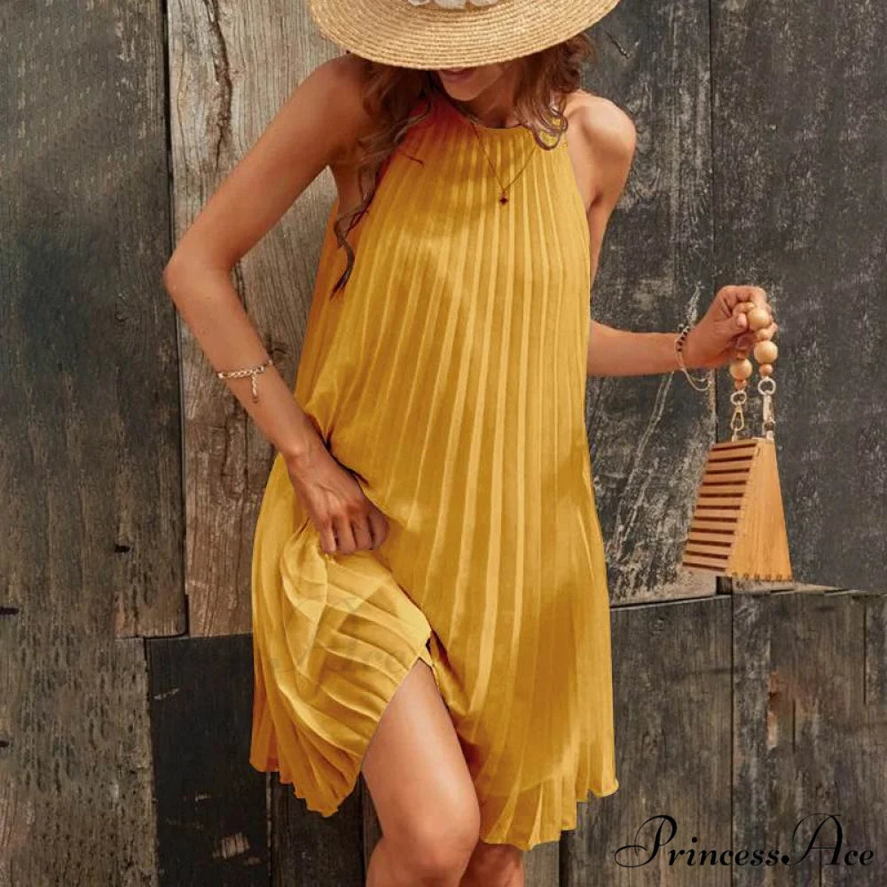 Casual Loose O Neck Mini Dress