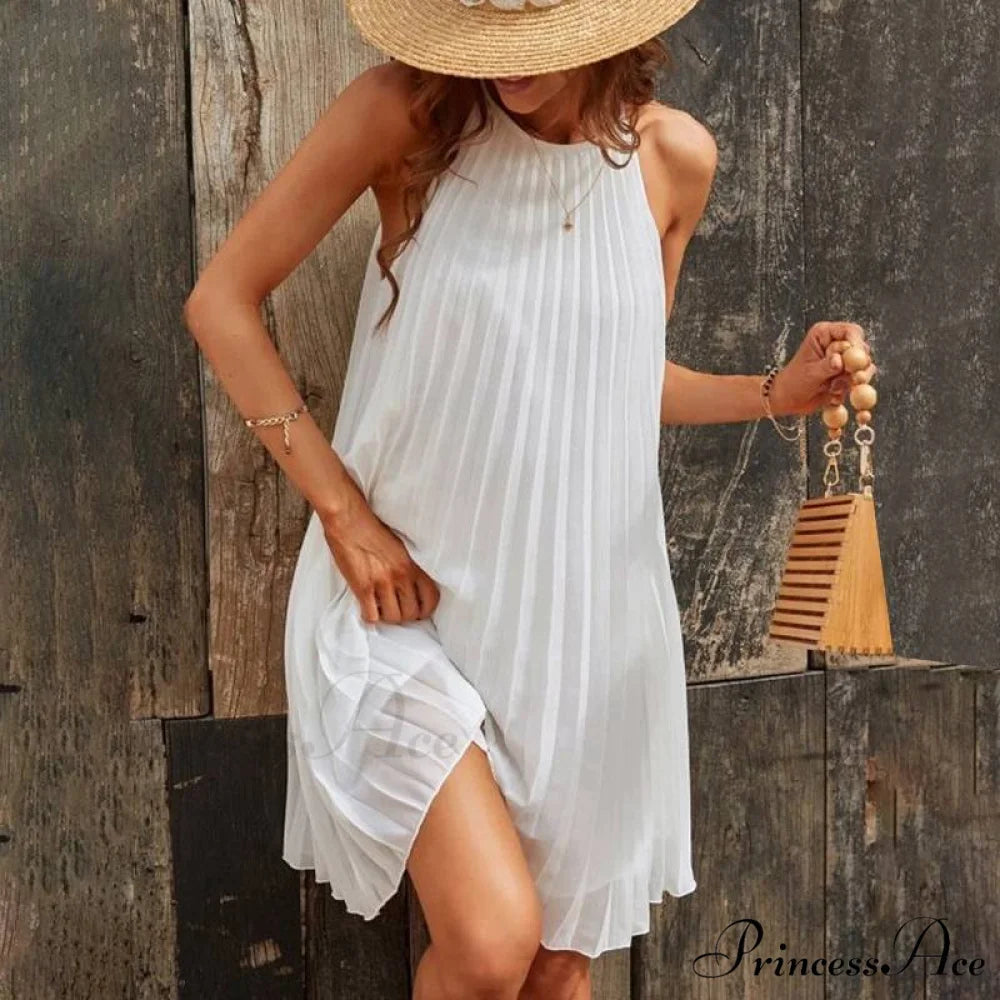 Casual Loose O Neck Mini Dress