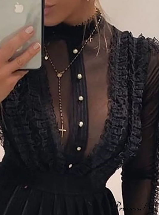 Casual Mini Dress - Women’s Long Sleeve