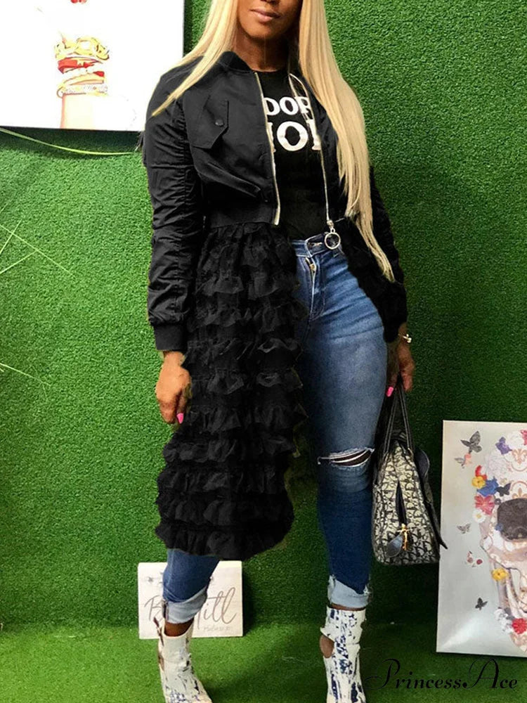 Casual Patchwork Graceful Plaid Long Shirts Black / M