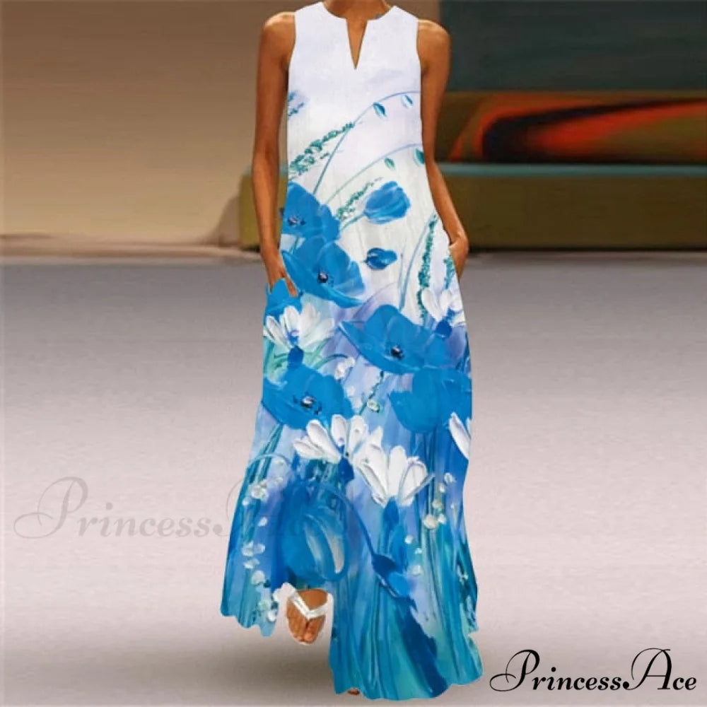 Casual Sexy Boho Beach Dresses blue 1 / XXL