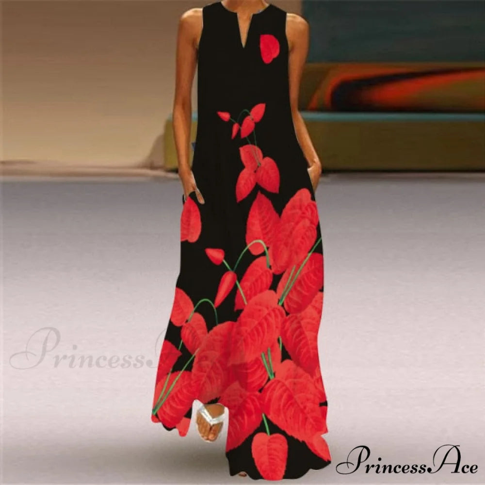 Casual Sexy Boho Beach Dresses red / S