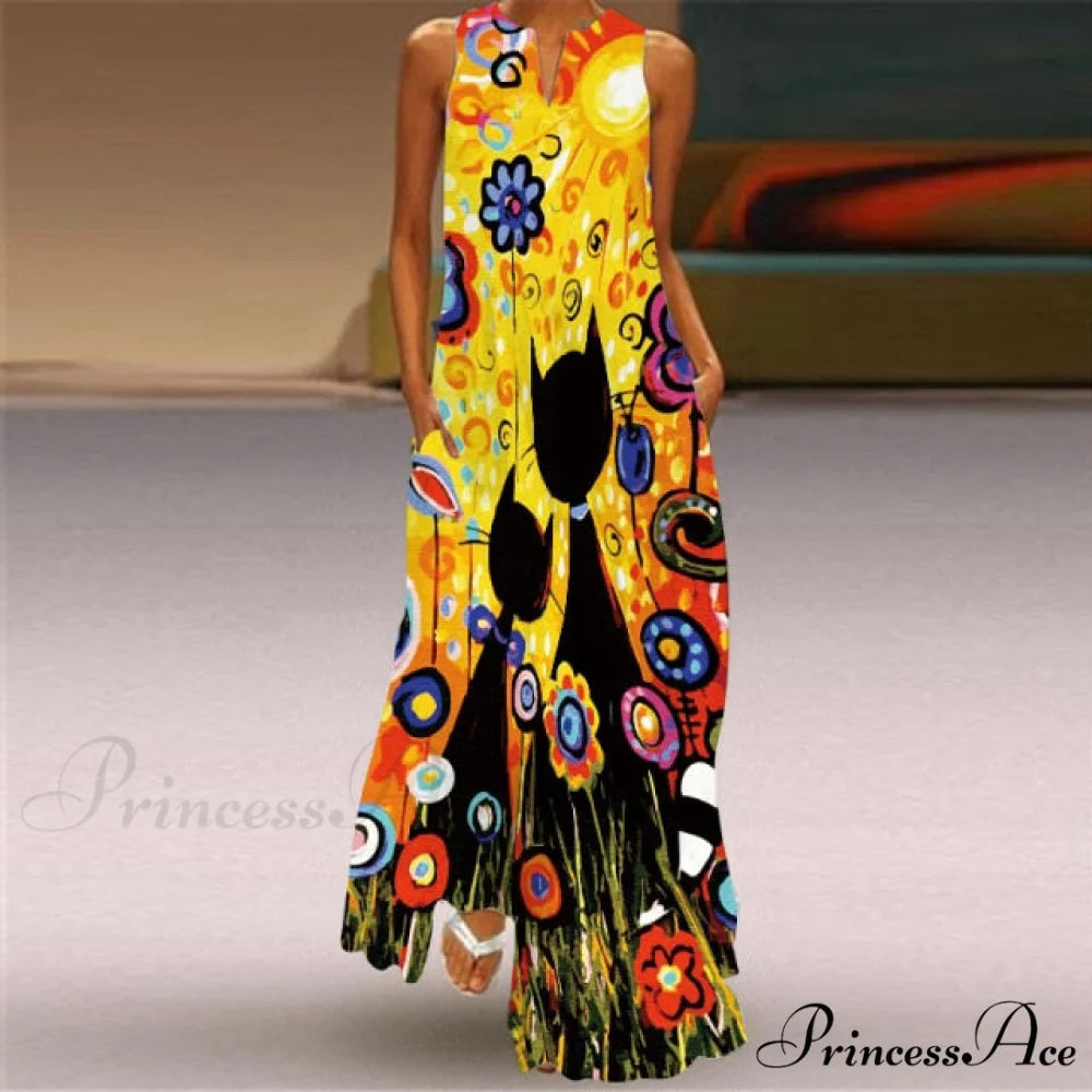 Casual Sexy Boho Beach Dresses yellow / S