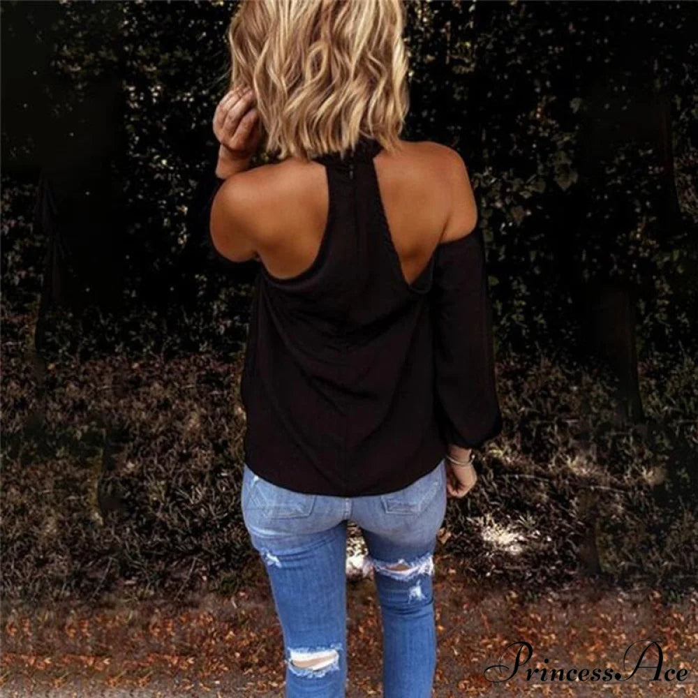 Casual Sexy Solid Color Halter Neck Strapless T-Shirt