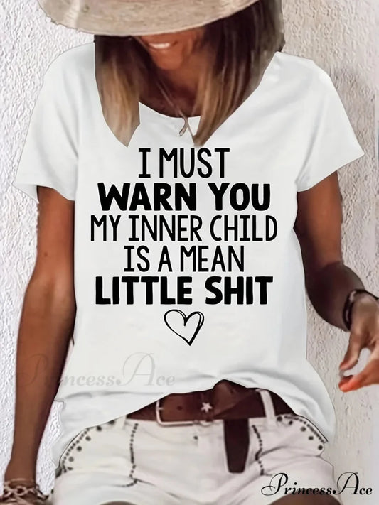 Casual Short Sleeve Spring & Summer Women’s Clothing Print Crew Neck T-shirt WHITE / S