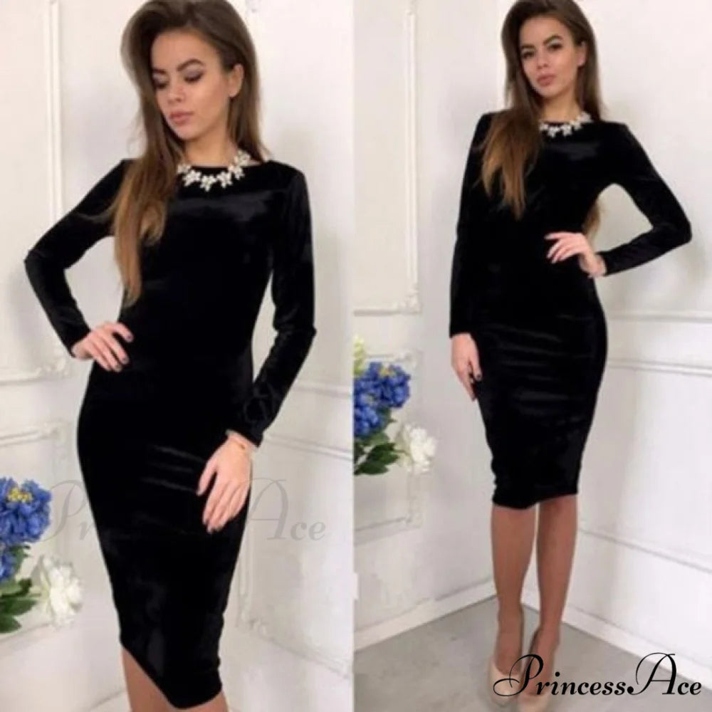 Casual Sleeveless O Neck Bodycon Dress black 1 / S