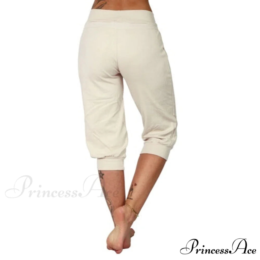 Casual Solid Color Low Rise Capri Pants