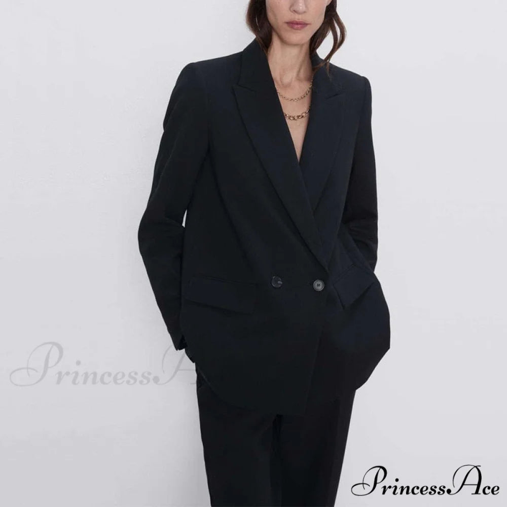 Casual Solid Color Pocket Decorative Blazer