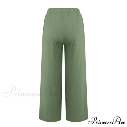 Casual Solid Drawstring Patchwork Low-Waisted Flare Spring Summer Pants