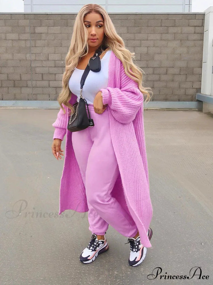 Casual Solid Graceful color Cardigan Pink / M