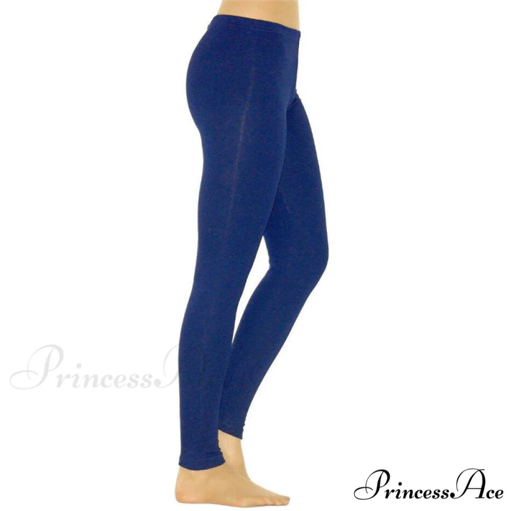 Casual Sport Fitness Cotton Leggings Royal Blue / S