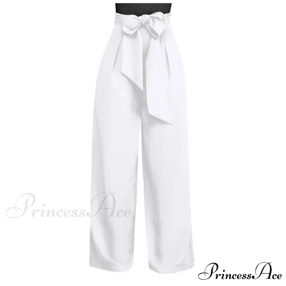 Casual Straight Long Pant white / S