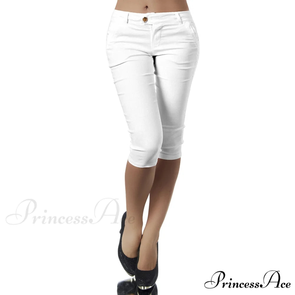 Casual Stretch 3/4 Trousers Female Capris