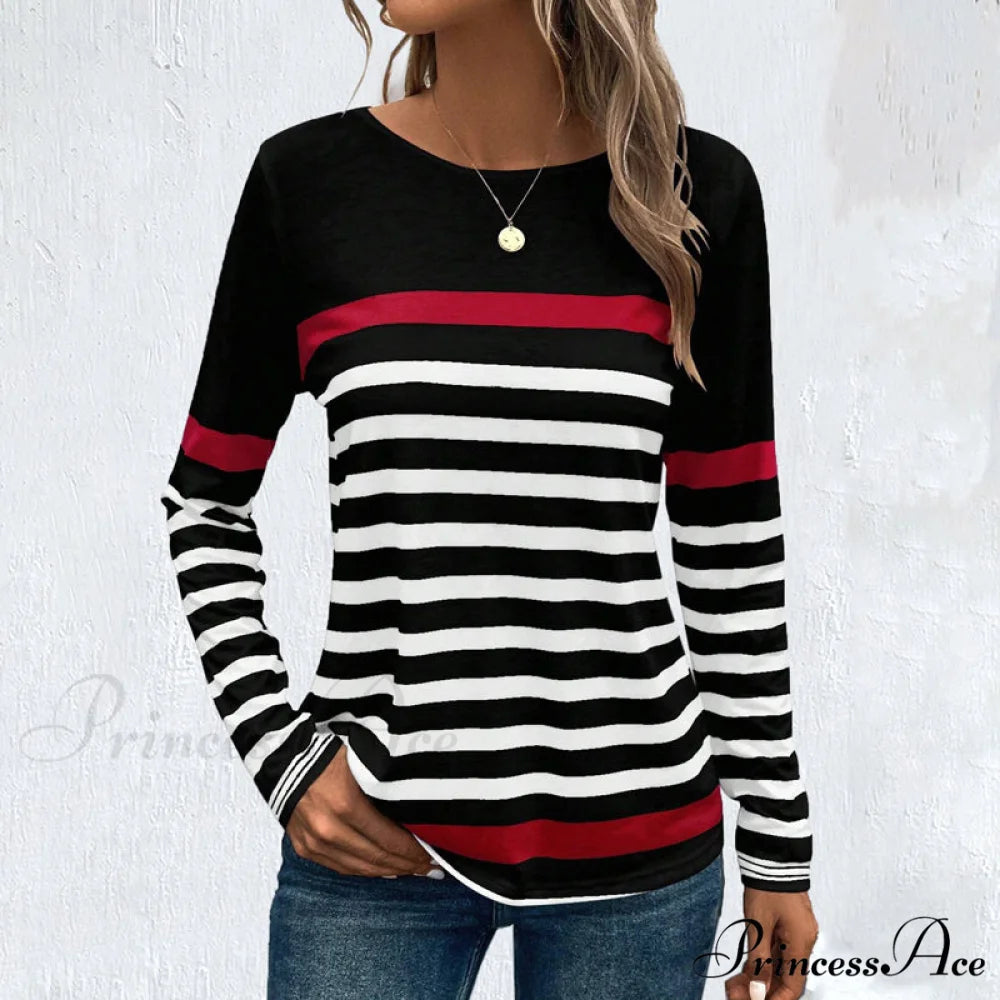 Casual Striped T-Shirt Black / S