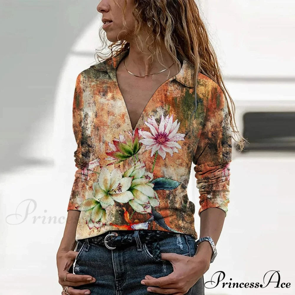 Casual Vintage Harajuku Floral Print Graphic Tee 11 / XS