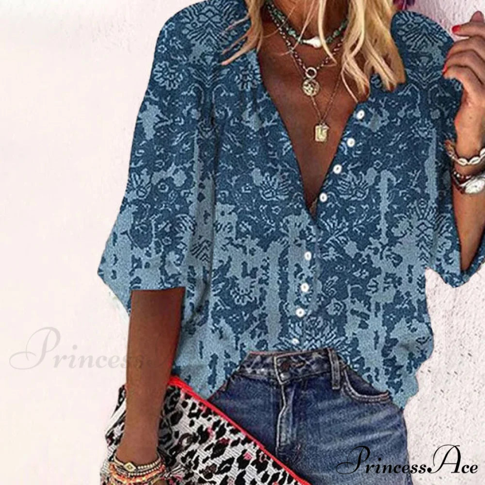 Casual Vintage Top Blue / S
