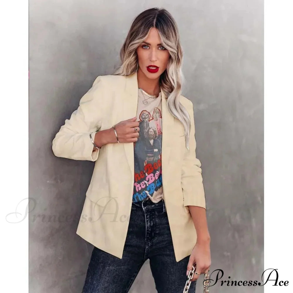 Casual Winter Office Autumn Fashion Long Sleeve Slim Fit Loose Blazer