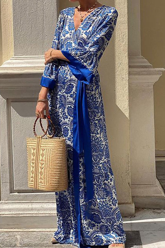 Bohemian Floral Print Maxi Dress