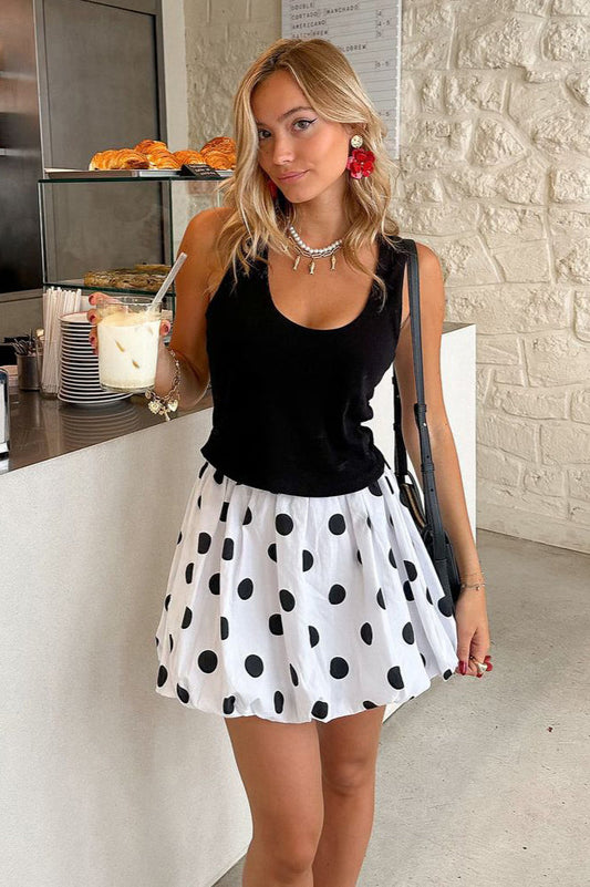 Polka Dot High-Waisted Skirt