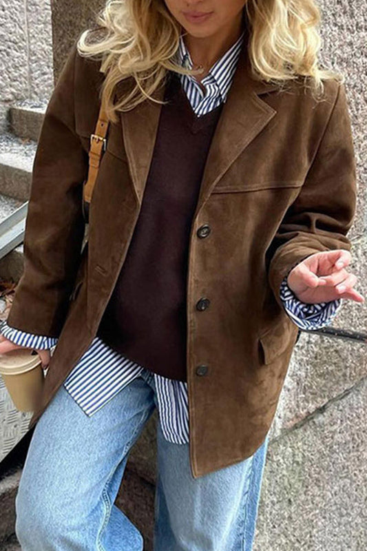 Belted Suede Longline Coat