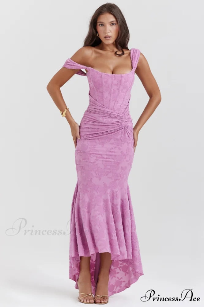Cesca Rose Pink Charming Floral Maxi Dress XS / Rose Pink
