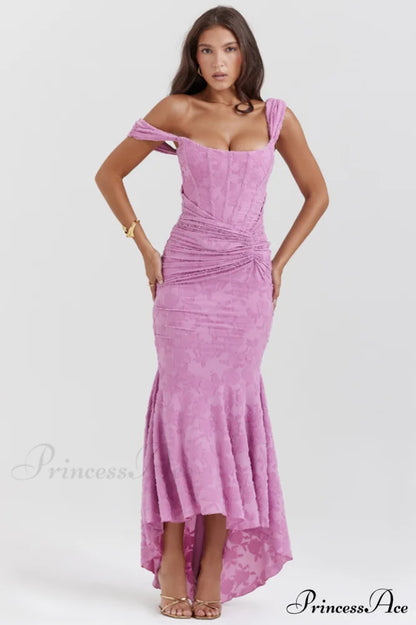 Cesca Rose Pink Charming Floral Maxi Dress XS / Rose Pink