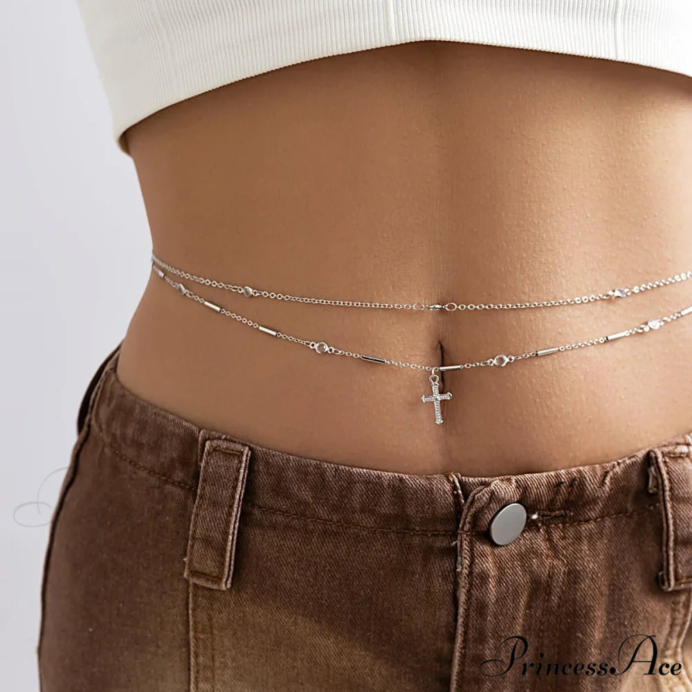 chain Cross and pendant waist set
