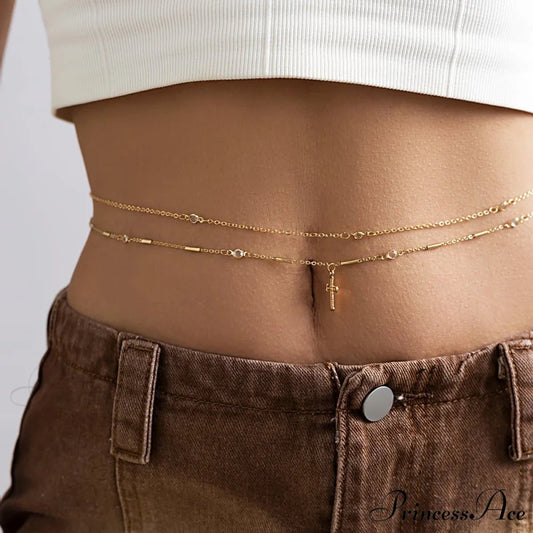 chain Cross and pendant waist set