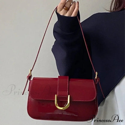 Changeable Band Patent Leather Satchel Bag shoulder-250126