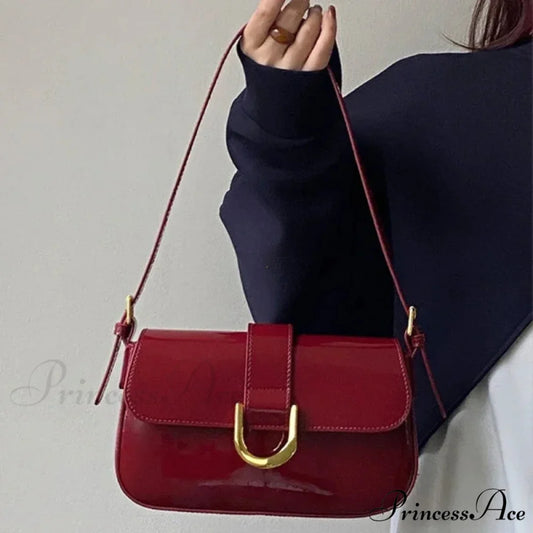 Changeable Band Patent Leather Satchel Bag shoulder-250126