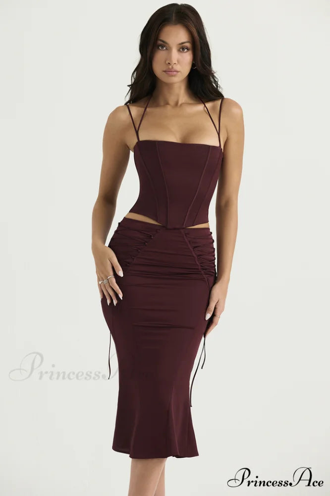 Chantelle Burgundy Stylish Satin Bra