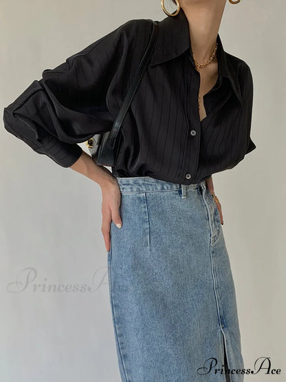 Charlotte Oversized Button Trendy Up Collared Shirt