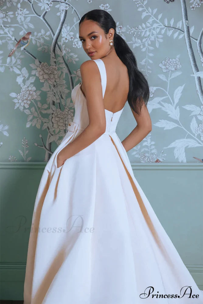 Charlotte Satin Graceful A-Line Wedding Dress