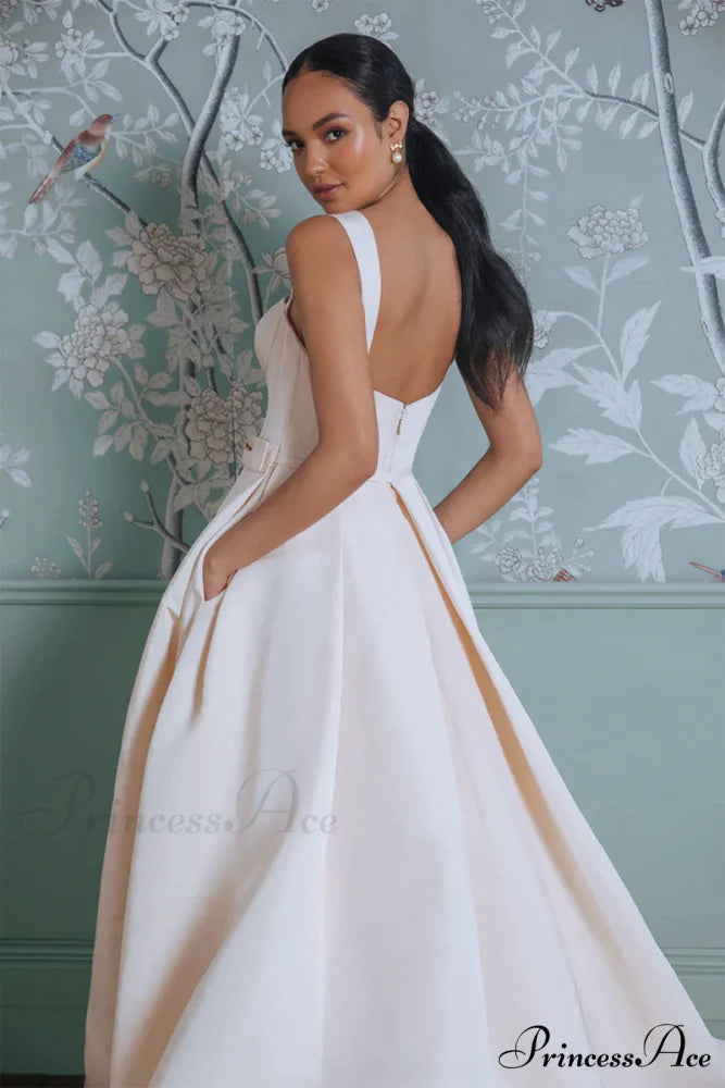 Charlotte Satin Graceful A-Line Wedding Dress