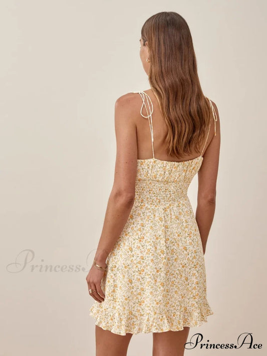 Charming Ditsy Floral Charming Ruffled Mini Dress