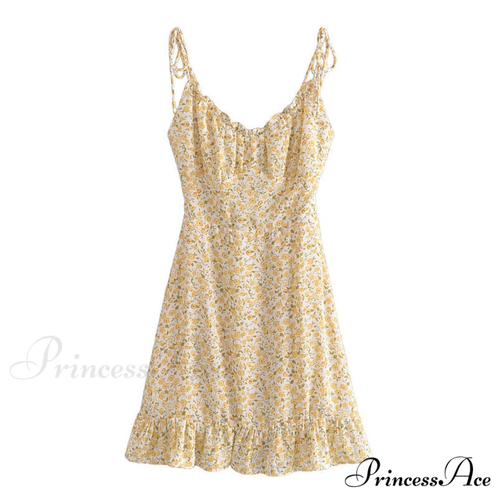 Charming Ditsy Floral Charming Ruffled Mini Dress