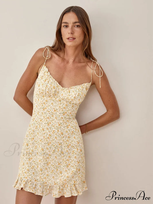 Charming Ditsy Floral Charming Ruffled Mini Dress Floral / S