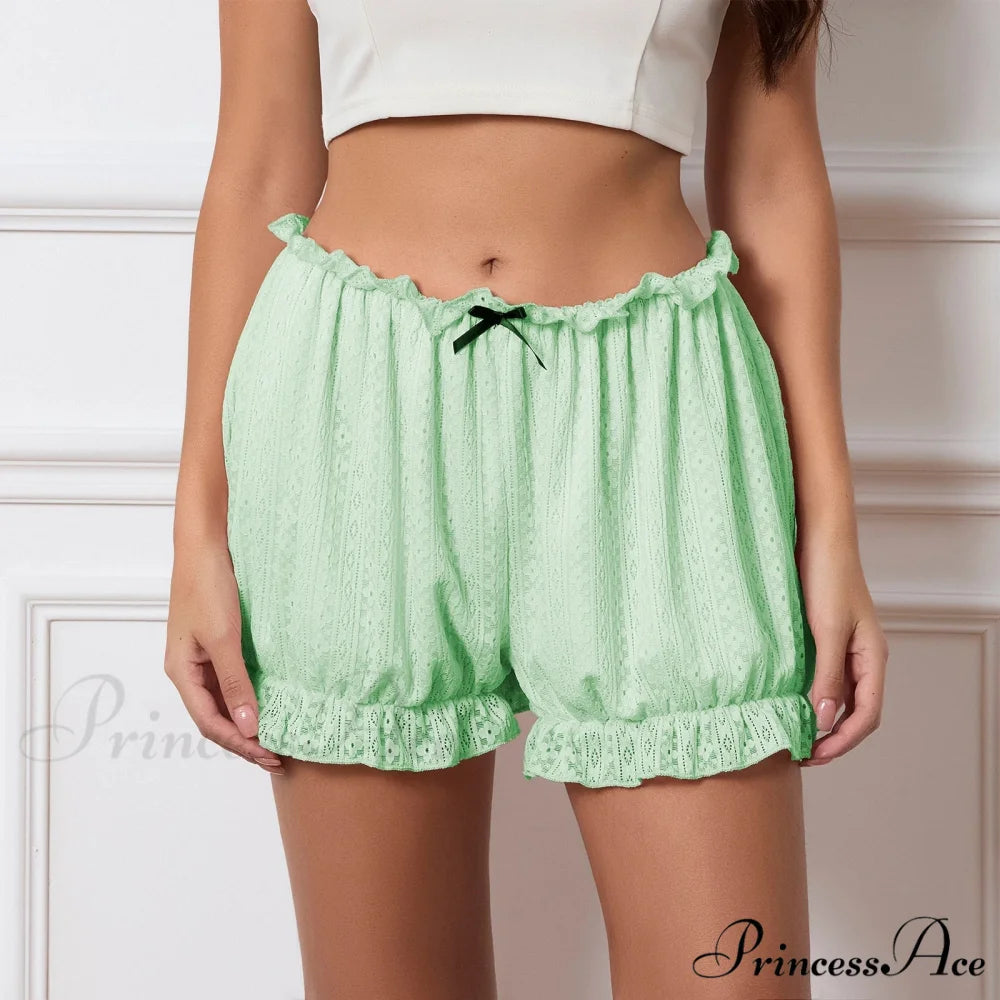 Charming Gathered Pumpkin Mini Green / S short-250223