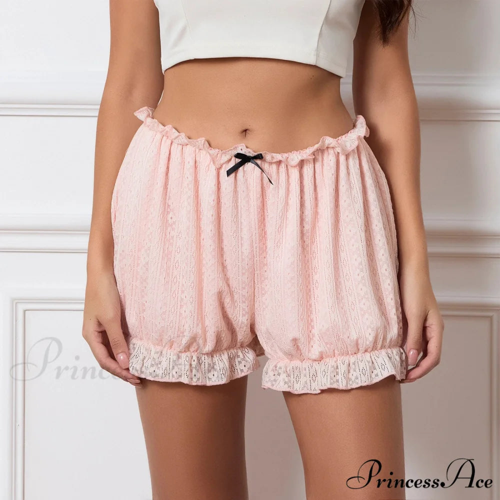 Charming Gathered Pumpkin Mini Pink / S short-250223