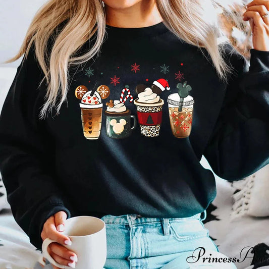 Charming Gingerbread Coffee Magic Kingdom Christmas Hoodie Black / S Christmas Hoodies-L