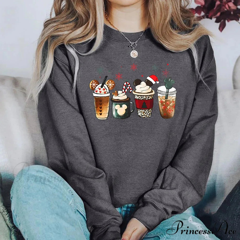 Charming Gingerbread Coffee Magic Kingdom Christmas Hoodie Dark Grey / S Christmas Hoodies-L