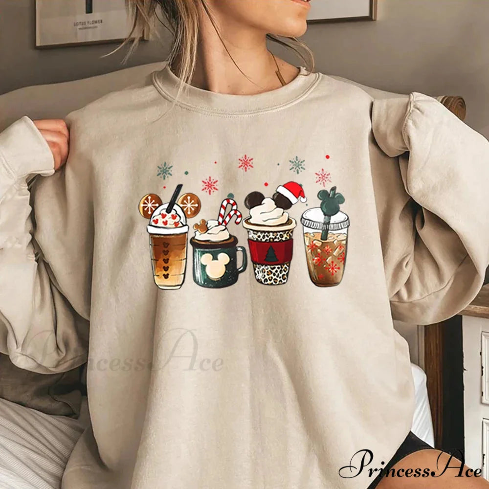 Charming Gingerbread Coffee Magic Kingdom Christmas Hoodie Khaki / S Christmas Hoodies-L