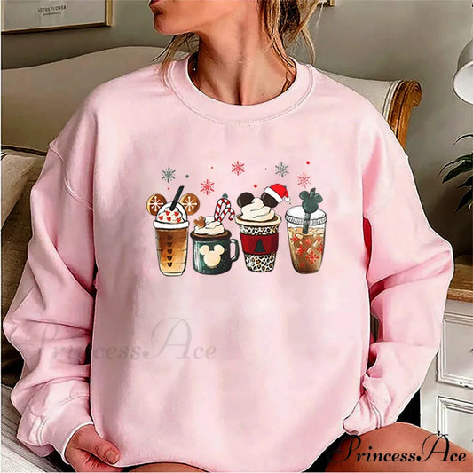 Charming Gingerbread Coffee Magic Kingdom Christmas Hoodie Pink / S Christmas Hoodies-L