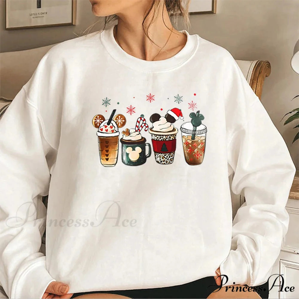 Charming Gingerbread Coffee Magic Kingdom Christmas Hoodie WHITE / S Christmas Hoodies-L