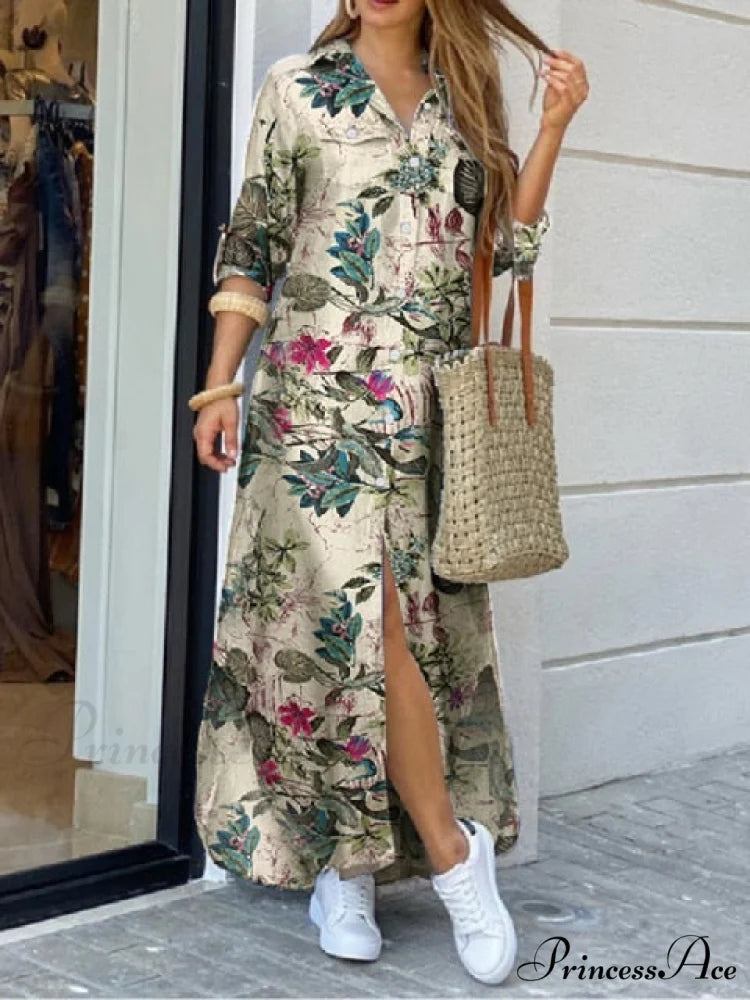 Checked Plaid Robe Maxi Beach Dress Cotton Red / S