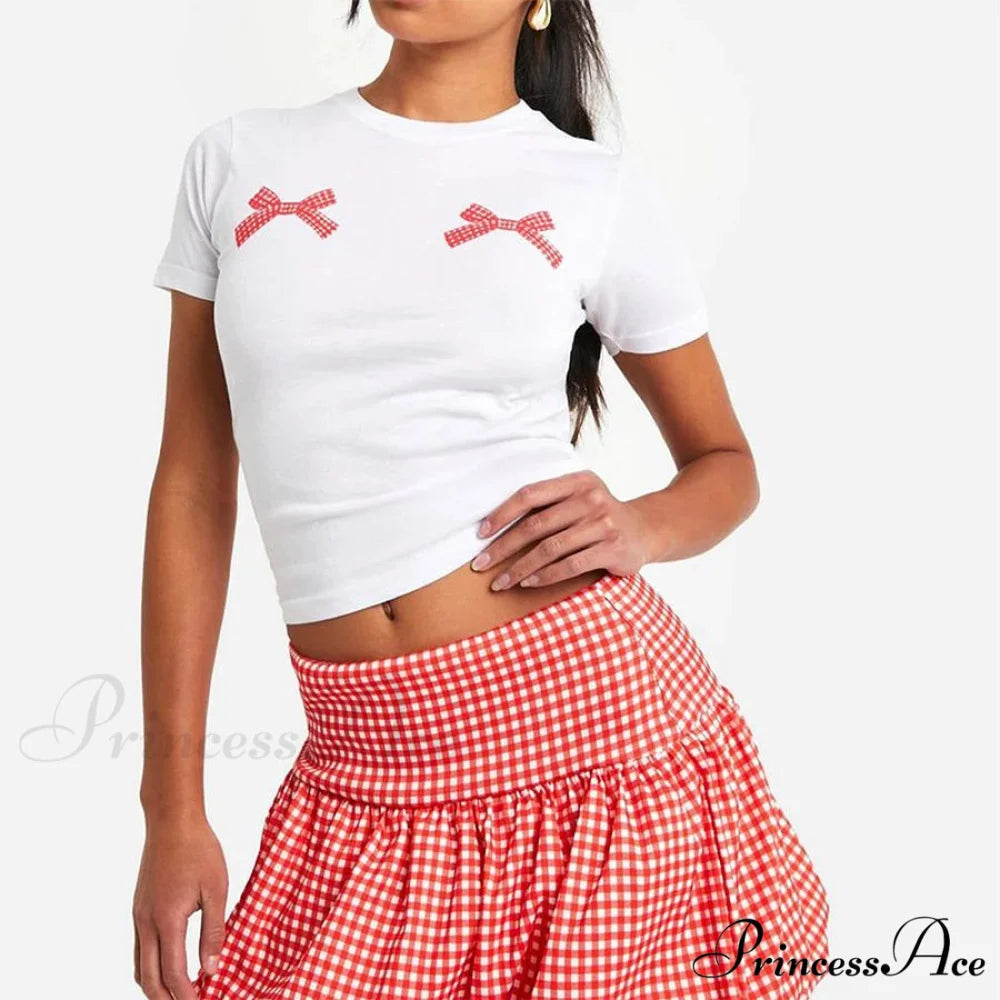 Checkered Bubble Tartan Style Skirt skirts-250223