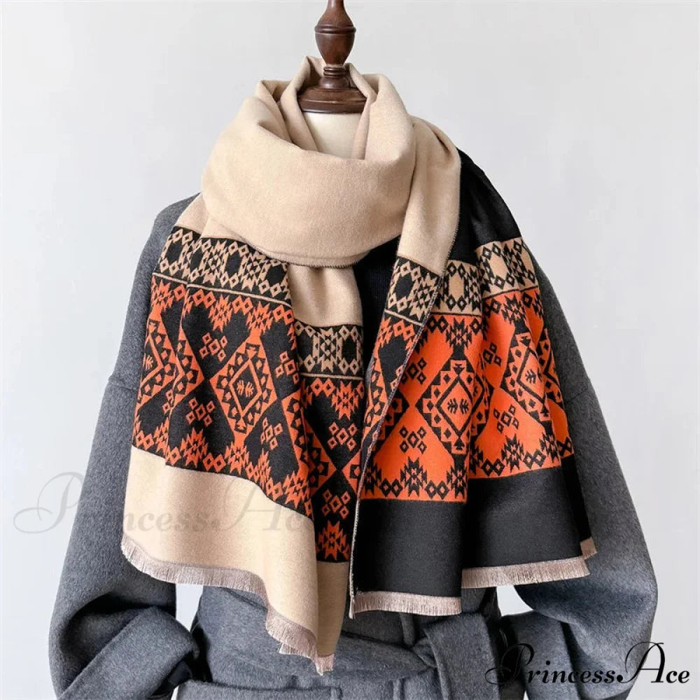 Checkered Cashmere Winter Scarf Color1 scarf-241228